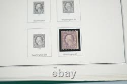 COLLECTION DE TIMBRES DES ÉTATS-UNIS DES ANNÉES 1890 À 1980 DE PLUS DE 650 TIMBRES NEUFS ET USAGÉS STOCKÉS DANS UN ALBUM MYSTIC