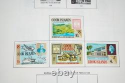 COLLECTION DE TIMBRES NEUFS DES ÎLES COOK 1920-1980, PLUS DE 500 TIMBRES CONSERVÉS DANS UN ALBUM HARRIS