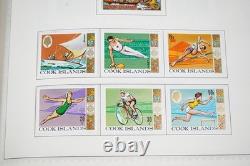 COLLECTION DE TIMBRES NEUFS DES ÎLES COOK 1920-1980, PLUS DE 500 TIMBRES CONSERVÉS DANS UN ALBUM HARRIS