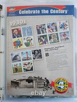 COLLECTION DE TIMBRES- Pages complètes de timbres- John Wayne, Marilynn Monroe, Disney, et plus