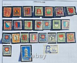 COLLECTION SUISSE – 1 000 timbres neufs et oblitérés, 1862-2000, 62 pages d’album