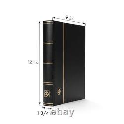 Classeur philatélique Lighthouse Basic à couverture rigide, 64 pages noires, format A4