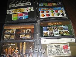 Collection 101 Packs De Présentation Commémoratives 2000-2010 Fv Timbres £ 435 Albums