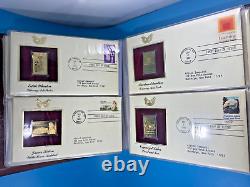 Collection D'ALBUM De 30/x Répliques en Or 22kt et Enveloppes FD de Timbres Américains