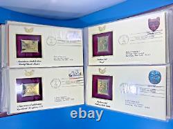 Collection D'ALBUM De 30/x Répliques en Or 22kt et Enveloppes FD de Timbres Américains