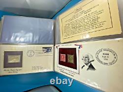 Collection D'ALBUM De 30/x Répliques en Or 22kt et Enveloppes FD de Timbres Américains