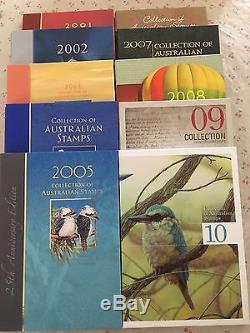 Collection De 2001 À 2010 Australian Post Year Book Album With Stamps Deluxe