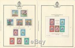 Collection De Timbres Du Cambodge Et Du Laos De 1957 À 1968 Dans Un Album Spécialisé De Minkus