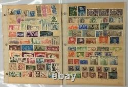 Collection De Timbres Du Monde Des Années 1950 En Album De Feuilles Miniatures