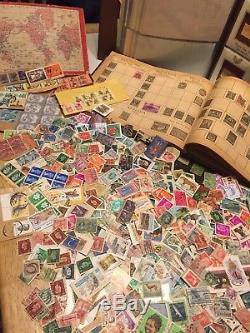 Collection De Timbres Du Monde Entier Lot-répliques D'or-albums-cartes Postales-anciens Timbres