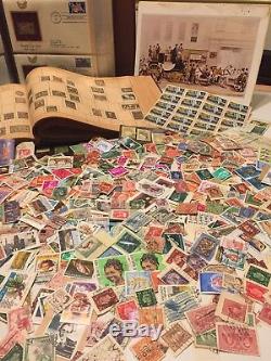 Collection De Timbres Du Monde Entier Lot-répliques D'or-albums-cartes Postales-anciens Timbres