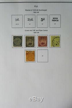 Collection De Timbres Fidji Clean Des Années 1800 Aux Années 1980 Dans Un Album Spécialisé