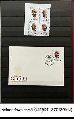Collection De Timbres Gandhi Et Couverture De Diff. Pays Dans Un Album