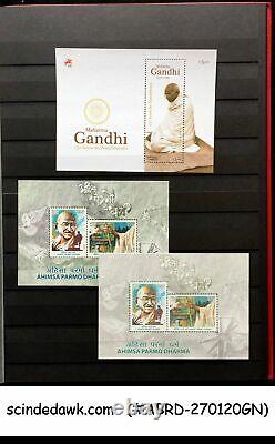 Collection De Timbres Gandhi Et Couverture De Diff. Pays Dans Un Album