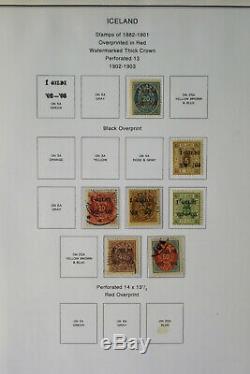 Collection De Timbres Solides De L'islande Des Années 1800 Aux Années 1990 Dans Un Album Spécialisé