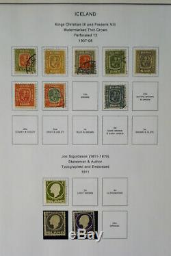 Collection De Timbres Solides De L'islande Des Années 1800 Aux Années 1990 Dans Un Album Spécialisé