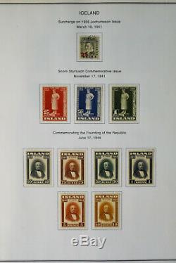 Collection De Timbres Solides De L'islande Des Années 1800 Aux Années 1990 Dans Un Album Spécialisé