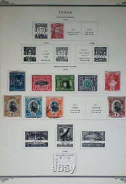 Collection De Timbres Tonga Dans L'album Scott 1800-1970 Formes Sauvages