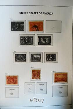 Collection De Timbres Us Des Années 1800 À 1940 Dans Un Album Vierge Davo Hingeless