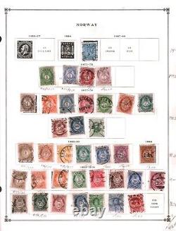 Collection, Norvège Partie A Page d'Album Scott, 1867/1934, Cat 465 $, Utilisé