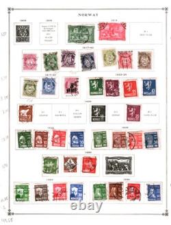 Collection, Norvège Partie A Page d'Album Scott, 1867/1934, Cat 465 $, Utilisé