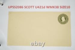 Collection américaine de plus de 50 enveloppes de papeterie postale Scott #u421/u428 dans un album