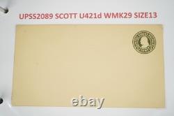 Collection américaine de plus de 50 enveloppes de papeterie postale Scott #u421/u428 dans un album