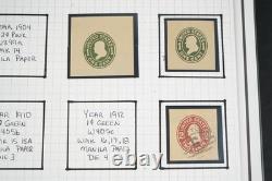 Collection américaine de timbres découpés et d'emballages de papeterie postale dans un album