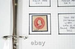 Collection américaine de timbres découpés et d'emballages de papeterie postale dans un album