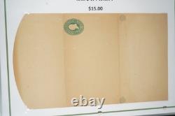 Collection américaine de timbres découpés et d'emballages de papeterie postale dans un album