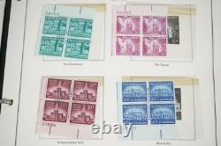 Collection américaine des années 1950-1960 de près de 200 blocs de plaques neufs, conservée dans un album Minkus