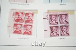 Collection américaine des années 1950-1960 de près de 200 blocs de plaques neufs, conservée dans un album Minkus