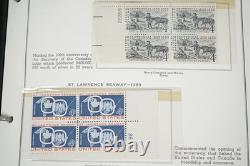 Collection américaine des années 1950-1960 de près de 200 blocs de plaques neufs, conservée dans un album Minkus