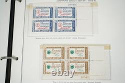 Collection américaine des années 1950-1960 de près de 200 blocs de plaques neufs, conservée dans un album Minkus