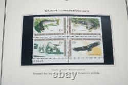 Collection américaine des années 1970 de 150+ blocs de plaques neufs conservés dans un album Minkus