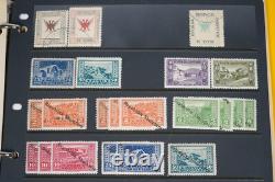 Collection d'Albanie de 825+ timbres neufs et utilisés dans un album sur des pages de stock