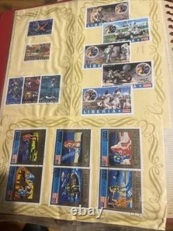 Collection d'Albums de Timbres du Monde Vintage avec Plus de 2000 Timbres 6 Albums Années 70