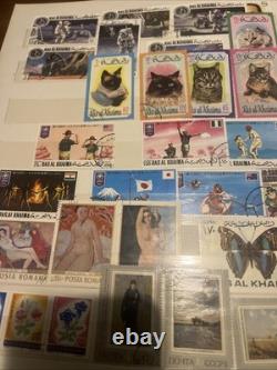 Collection d'Albums de Timbres du Monde Vintage avec Plus de 2000 Timbres 6 Albums Années 70