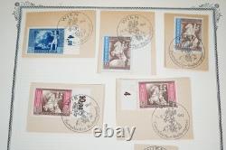 Collection d'Allemagne de plus de 600 timbres usagés avec oblitérations de villes et de chemins de fer sur pages d'album