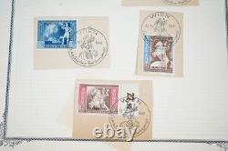 Collection d'Allemagne de plus de 600 timbres usagés avec oblitérations de villes et de chemins de fer sur pages d'album