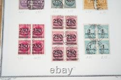 Collection d'Allemagne de plus de 600 timbres usagés avec oblitérations de villes et de chemins de fer sur pages d'album