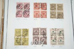 Collection d'Allemagne de plus de 600 timbres usagés avec oblitérations de villes et de chemins de fer sur pages d'album