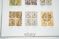 Collection d'Allemagne de plus de 600 timbres usagés avec oblitérations de villes et de chemins de fer sur pages d'album