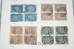 Collection d'Allemagne de plus de 600 timbres usagés avec oblitérations de villes et de chemins de fer sur pages d'album