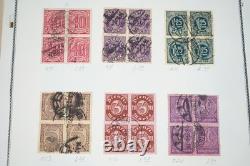 Collection d'Allemagne de plus de 600 timbres usagés avec oblitérations de villes et de chemins de fer sur pages d'album