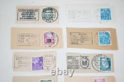Collection d'Allemagne de plus de 600 timbres usagés avec oblitérations de villes et de chemins de fer sur pages d'album