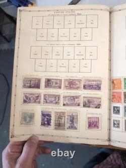 Collection d’album de timbres vintage Regent World, certains timbres rares de collection