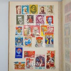 Collection d'album de timbres vintage de l'Union soviétique URSS, 390 pièces.