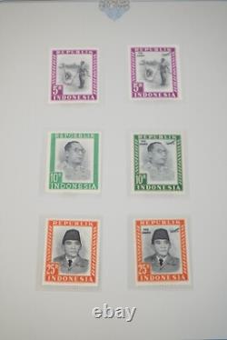 Collection d'albums Indonésie 2 de plus de 275 timbres simples et 50 blocs de 4 tous MNH