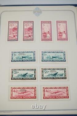 Collection d'albums Indonésie 2 de plus de 275 timbres simples et 50 blocs de 4 tous MNH